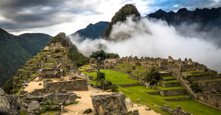 Machu Picchu at Sunrise and Clouds